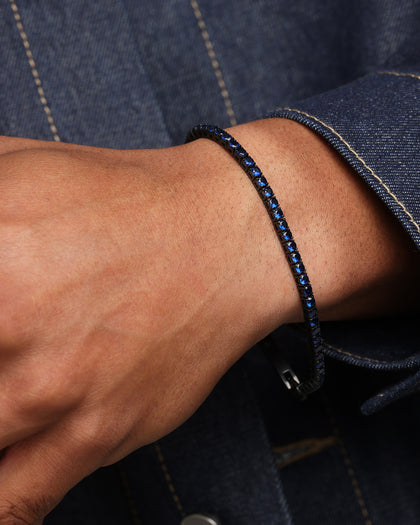 Guess Mainline Blue Tennis Logo Bracelet Multi