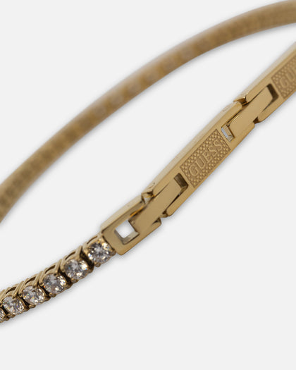 Guess Mainline Gold Tennis Logo Bracelet Multi