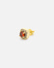 Saint Morta Mini Round Cut Halo Earrings Gold/Garnet