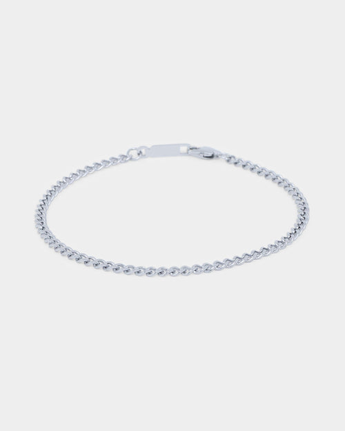 Saint Morta 3mm Cuban Bracelet White Gold