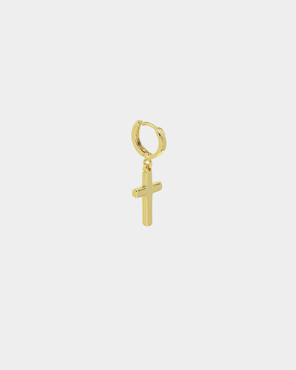 Saint Morta Mini Cross Earring Gold