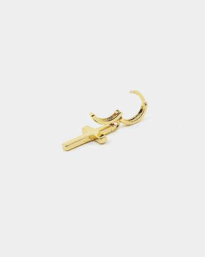 Saint Morta Mini Cross Earring Gold