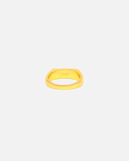 Saint Morta Iced Stars Signet Ring Gold