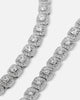 Saint Morta 6mm Iced Tennis Cross Chain White Gold