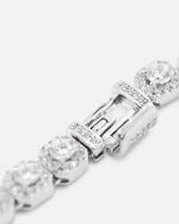 Saint Morta 6mm Iced Tennis Cross Chain White Gold