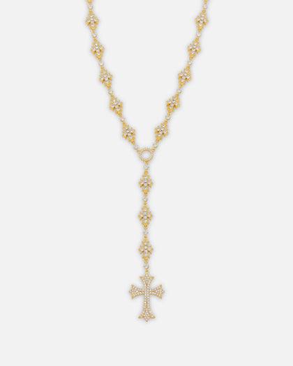 Saint Morta Rosary Cross Chain Gold
