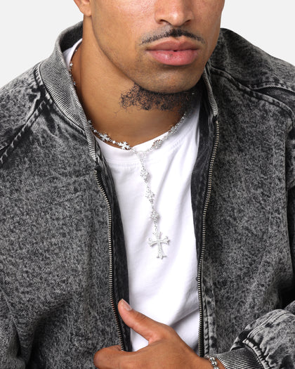 Saint Morta Rosary Cross Chain White Gold