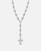 Saint Morta Rosary Cross Chain White Gold