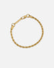 Saint Morta Cross Pendant Rope Chain & Bracelet Bundle Gold