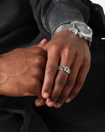 Saint Morta Cuban Ring White Gold