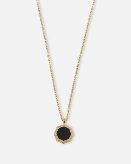 Saint Morta Onyx Octagon Pendant Chain Gold