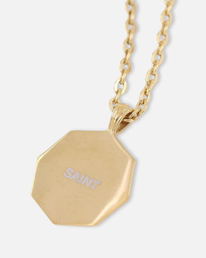Saint Morta Onyx Octagon Pendant Chain Gold