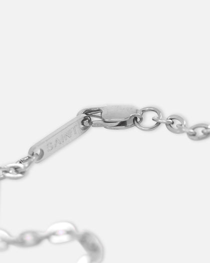 Saint Morta Onyx Octagon Pendant Chain White Gold