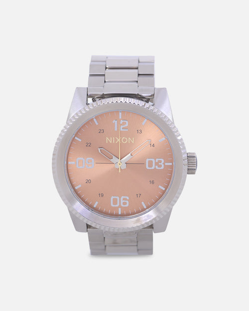 Nixon Corporal Stainless Steel Watch Silver/Coral