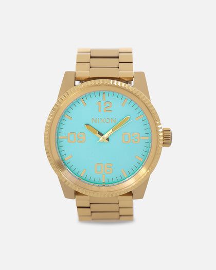 Nixon Corporal Stainless Steel Watch Gold/Turquoise