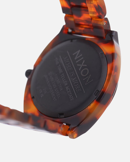 Nixon Time Teller Acetate Watch Tortoise/Oxblood