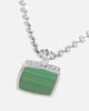 Saint Morta Malachite Pendant Chain White Gold