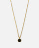 Saint Morta Onyx Round Pendant Chain Gold
