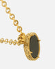 Saint Morta Onyx Round Pendant Chain Gold