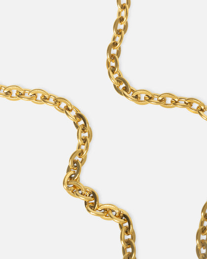 Saint Morta Onyx Round Pendant Chain Gold