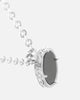 Saint Morta Onyx Round Pendant Chain White Gold