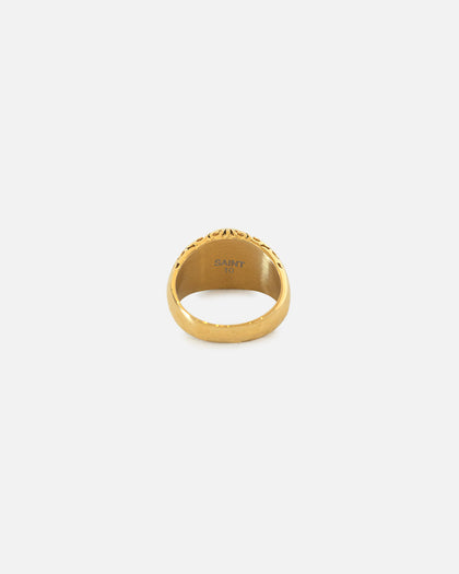 Saint Morta Onyx Round Ring Gold