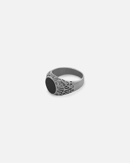 Saint Morta Onyx Round Ring White Gold