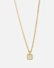 Saint Morta Pearl Square Pendant Chain Gold