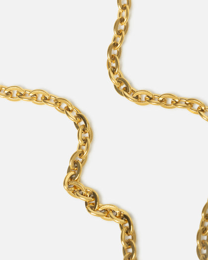 Saint Morta Pearl Square Pendant Chain Gold