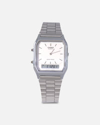 Casio AQ230A-7D Watch Silver/White