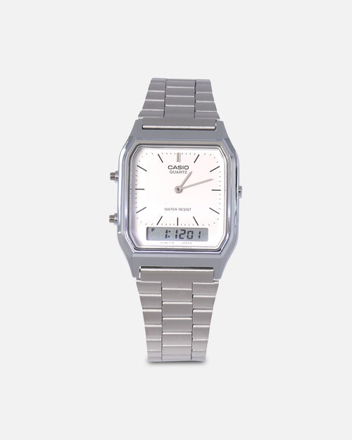 Casio AQ230A-7D Watch Silver/White