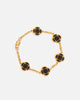Saint Morta Onyx Clover Bracelet Gold