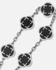 Saint Morta Onyx Clover Bracelet White Gold