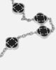 Saint Morta Onyx Clover Necklace White Gold