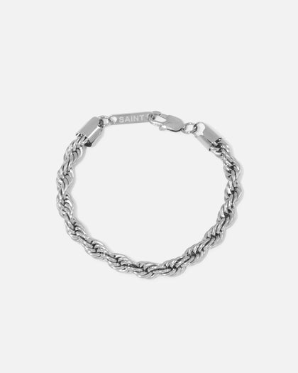 Saint Morta 8mm Rope Chain Bracelet White Gold