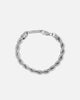 Saint Morta 8mm Rope Chain Bracelet White Gold