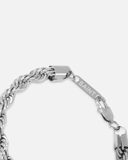 Saint Morta 8mm Rope Chain Bracelet White Gold