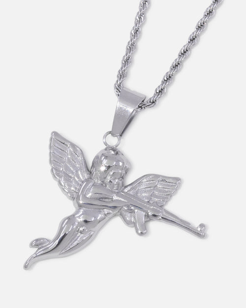Saint Morta Cupid Pendant Chain White Gold
