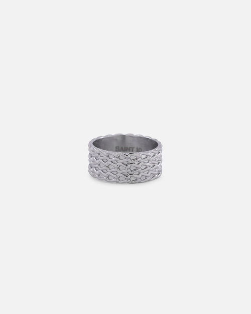 Saint Morta Rope Chain Ring White Gold
