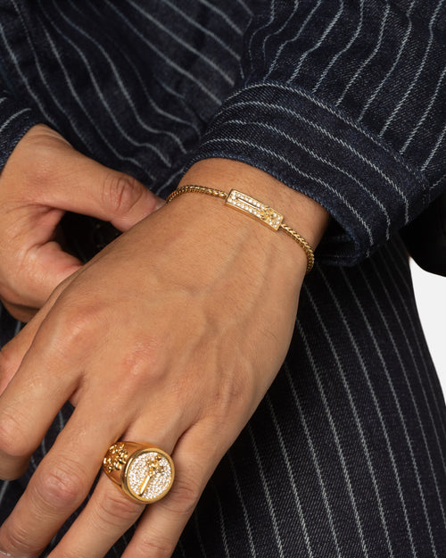 Guess Mainline Rebel Knight 18mm Dagger Crystal Ring Gold