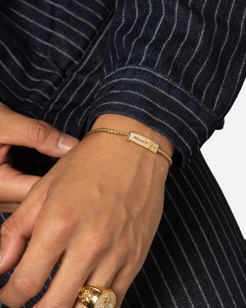 Guess Mainline Rebel Knight Dagger Crystal Bracelet Gold