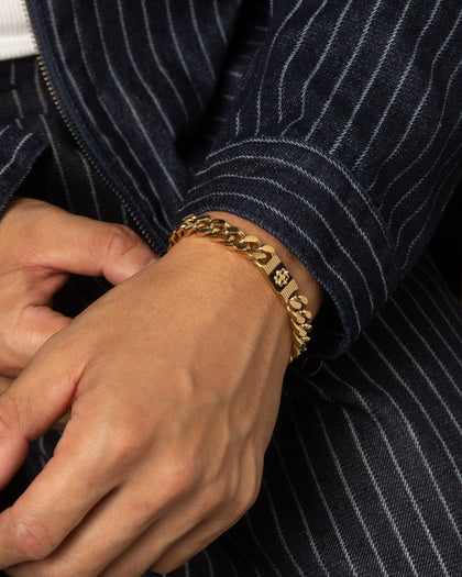 Guess Mainline Rebel Moon 9mm Tag Bracelet Gold