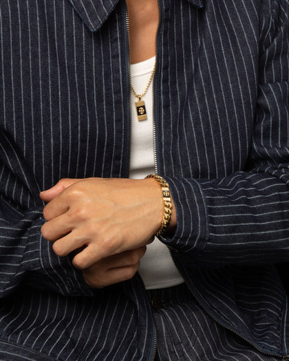 Guess Mainline Rebel Moon 9mm Tag Bracelet Gold