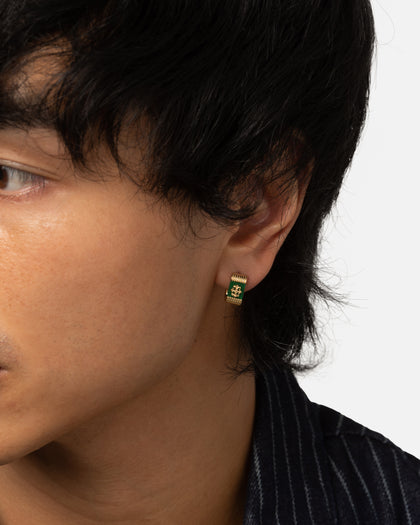 Guess Mainline Rebel Moon 12MM Striped Earrings Gold