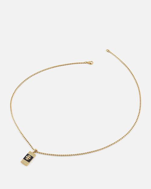 Guess Mainline Rebel Moon 26" Tag Necklace Gold