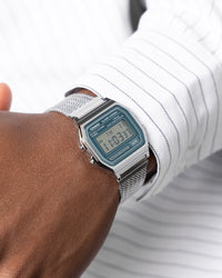 Casio A158WEM-3D Watch Silver/Black