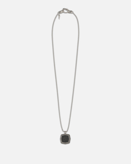 Guess Mainline Back To Black Octagon Necklace Black