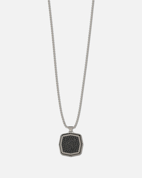 Guess Mainline Back To Black Octagon Necklace Black