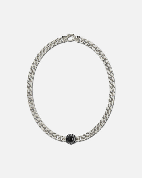 Guess Mainline Lion King Crystal Exagon Necklace Silver