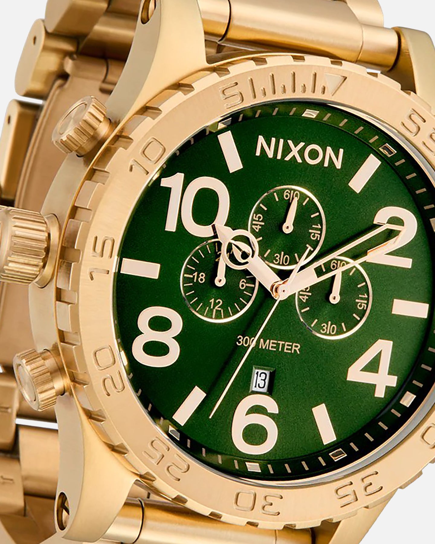 Nixon 51-30 Chrono Gold/Green | Culture Kings NZ